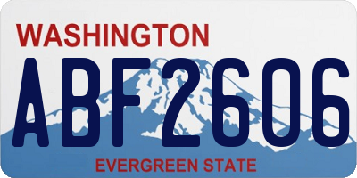 WA license plate ABF2606