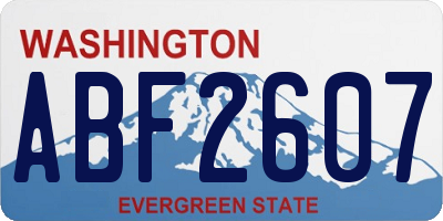 WA license plate ABF2607