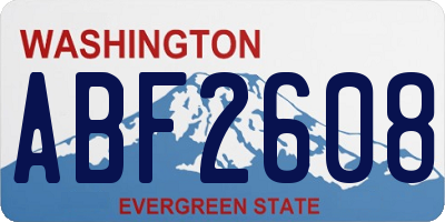 WA license plate ABF2608