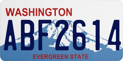 WA license plate ABF2614