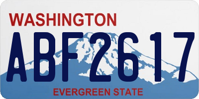 WA license plate ABF2617
