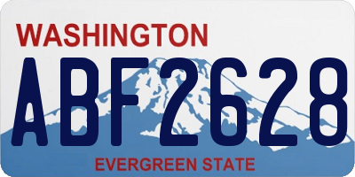 WA license plate ABF2628
