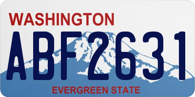 WA license plate ABF2631
