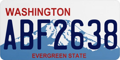 WA license plate ABF2638