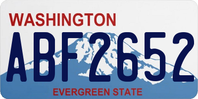 WA license plate ABF2652