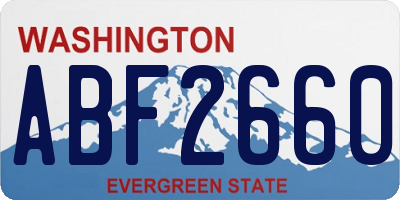WA license plate ABF2660