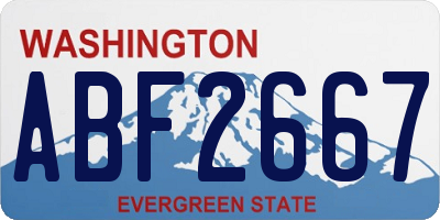 WA license plate ABF2667