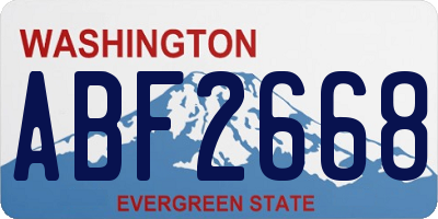 WA license plate ABF2668
