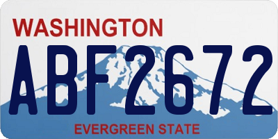 WA license plate ABF2672