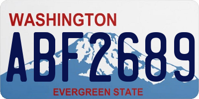 WA license plate ABF2689