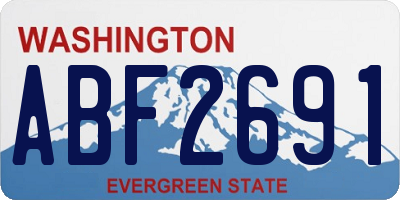 WA license plate ABF2691