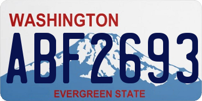 WA license plate ABF2693