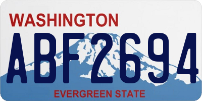 WA license plate ABF2694