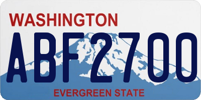 WA license plate ABF2700