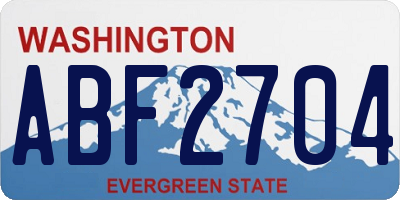 WA license plate ABF2704