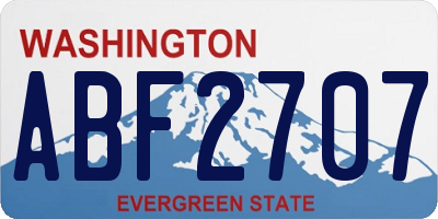 WA license plate ABF2707