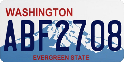 WA license plate ABF2708