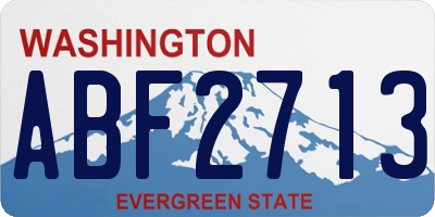 WA license plate ABF2713