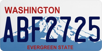 WA license plate ABF2725