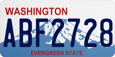 WA license plate ABF2728