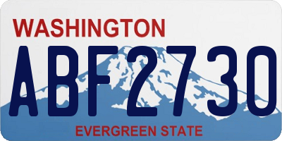 WA license plate ABF2730