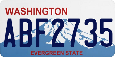 WA license plate ABF2735