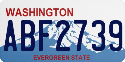WA license plate ABF2739