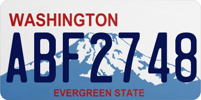 WA license plate ABF2748