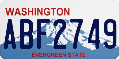 WA license plate ABF2749