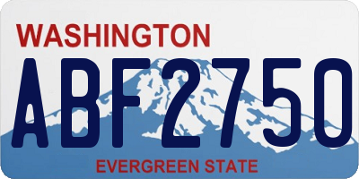 WA license plate ABF2750