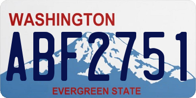 WA license plate ABF2751