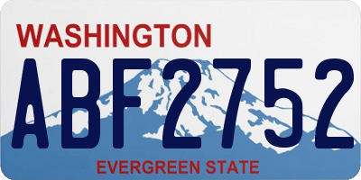 WA license plate ABF2752