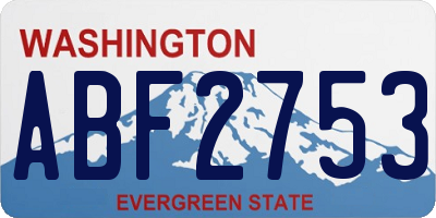 WA license plate ABF2753