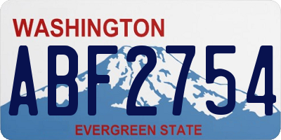 WA license plate ABF2754