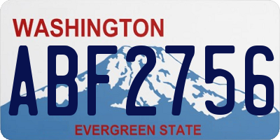 WA license plate ABF2756