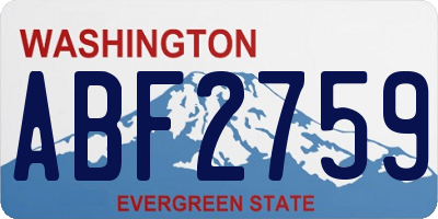 WA license plate ABF2759