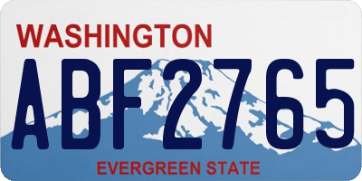 WA license plate ABF2765