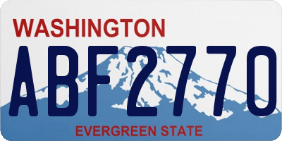 WA license plate ABF2770