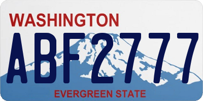 WA license plate ABF2777