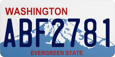 WA license plate ABF2781