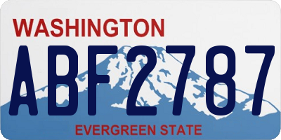 WA license plate ABF2787