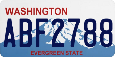 WA license plate ABF2788