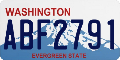 WA license plate ABF2791