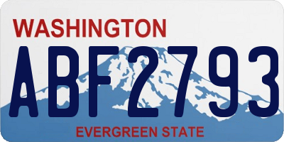 WA license plate ABF2793