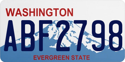 WA license plate ABF2798