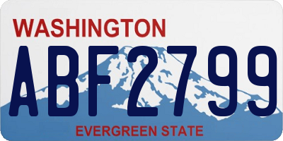 WA license plate ABF2799