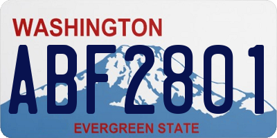 WA license plate ABF2801