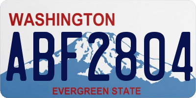 WA license plate ABF2804