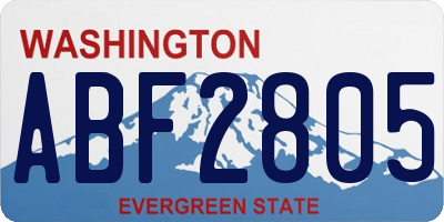 WA license plate ABF2805