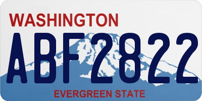 WA license plate ABF2822